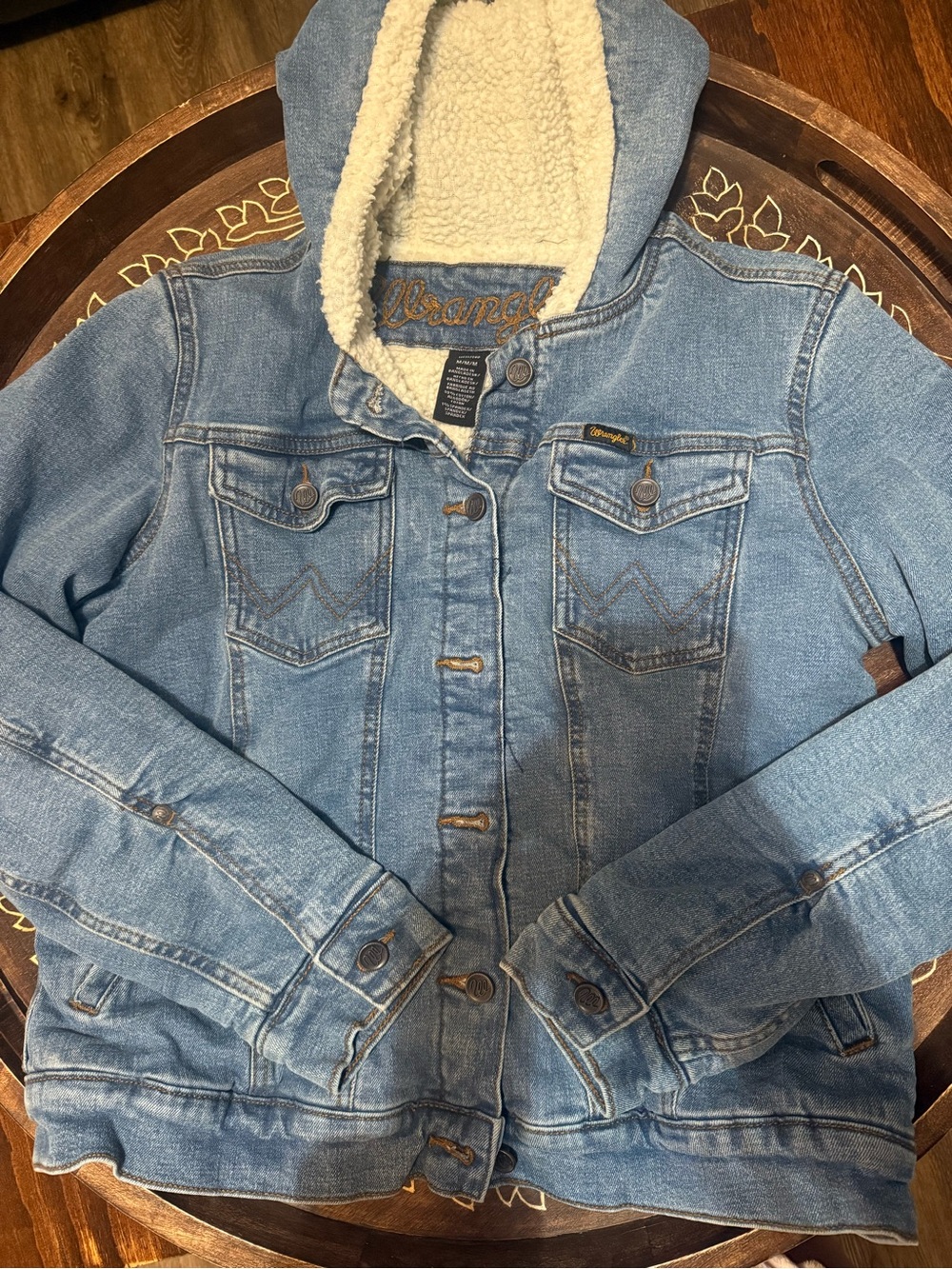 Wrangler Denim Hooded Sherpa-Lined Jacket
